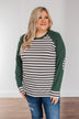 True To Your Heart Long Sleeve Top- Dark Emerald