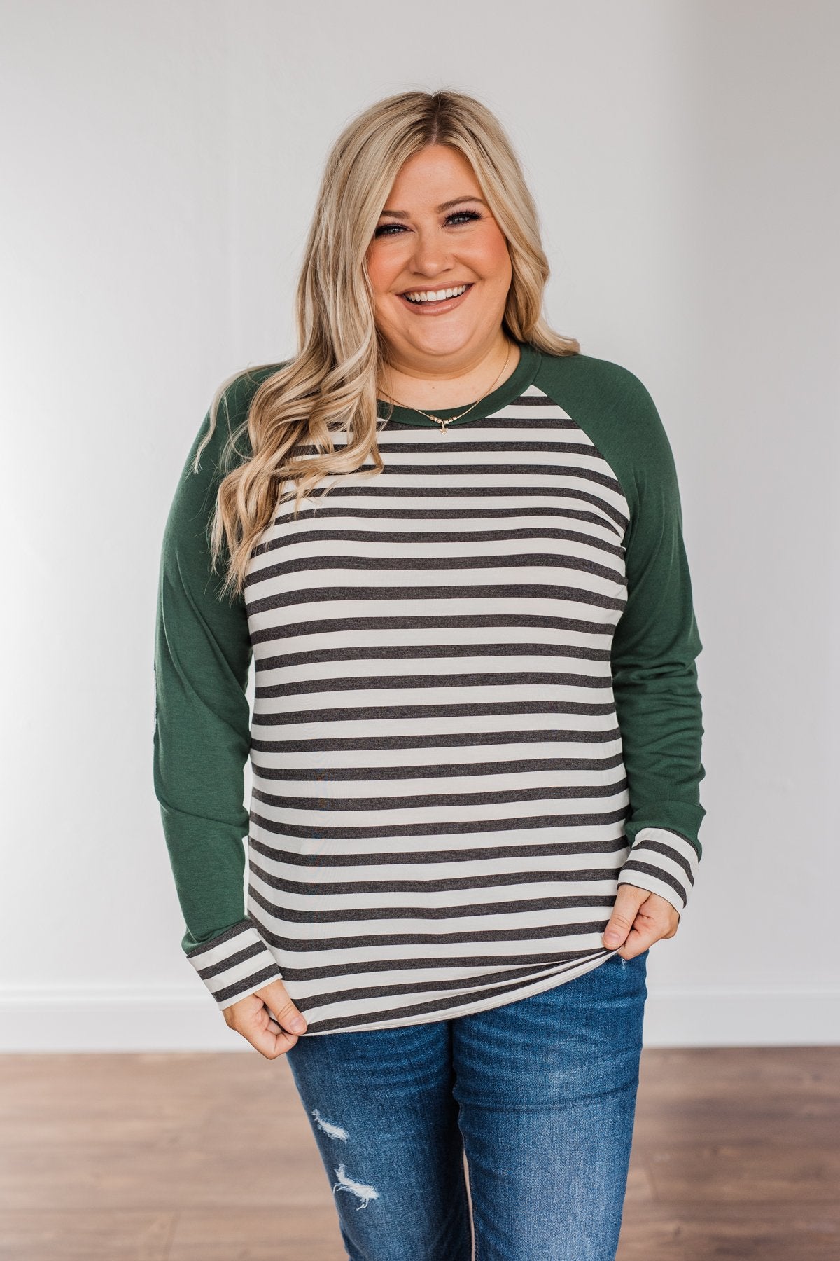 True To Your Heart Long Sleeve Top- Dark Emerald