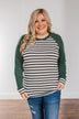True To Your Heart Long Sleeve Top- Dark Emerald