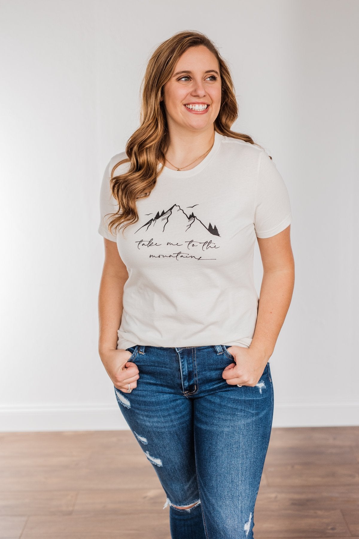 "Take Me To The Mountains" Graphic Tee- Cream