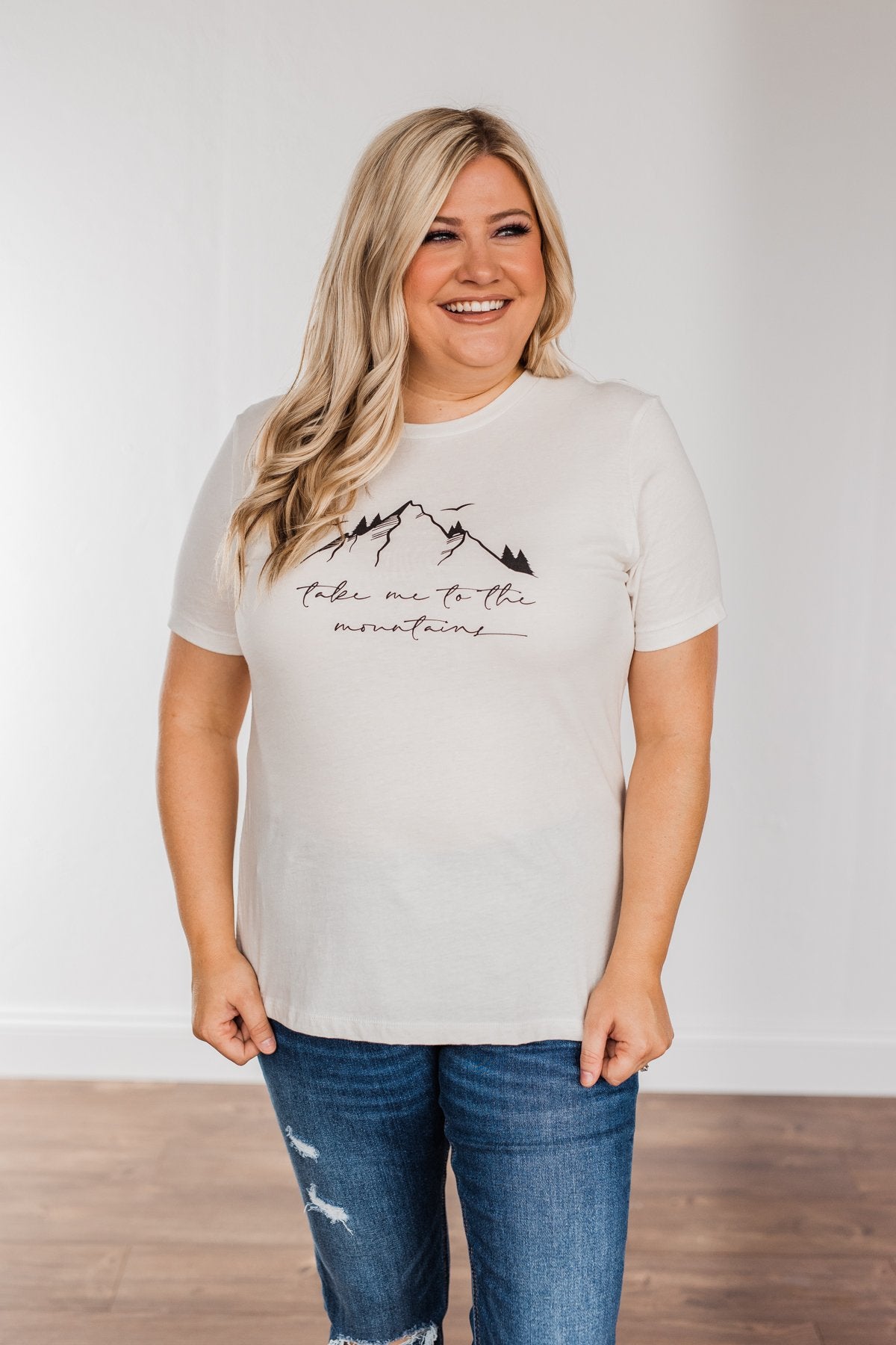 "Take Me To The Mountains" Graphic Tee- Cream