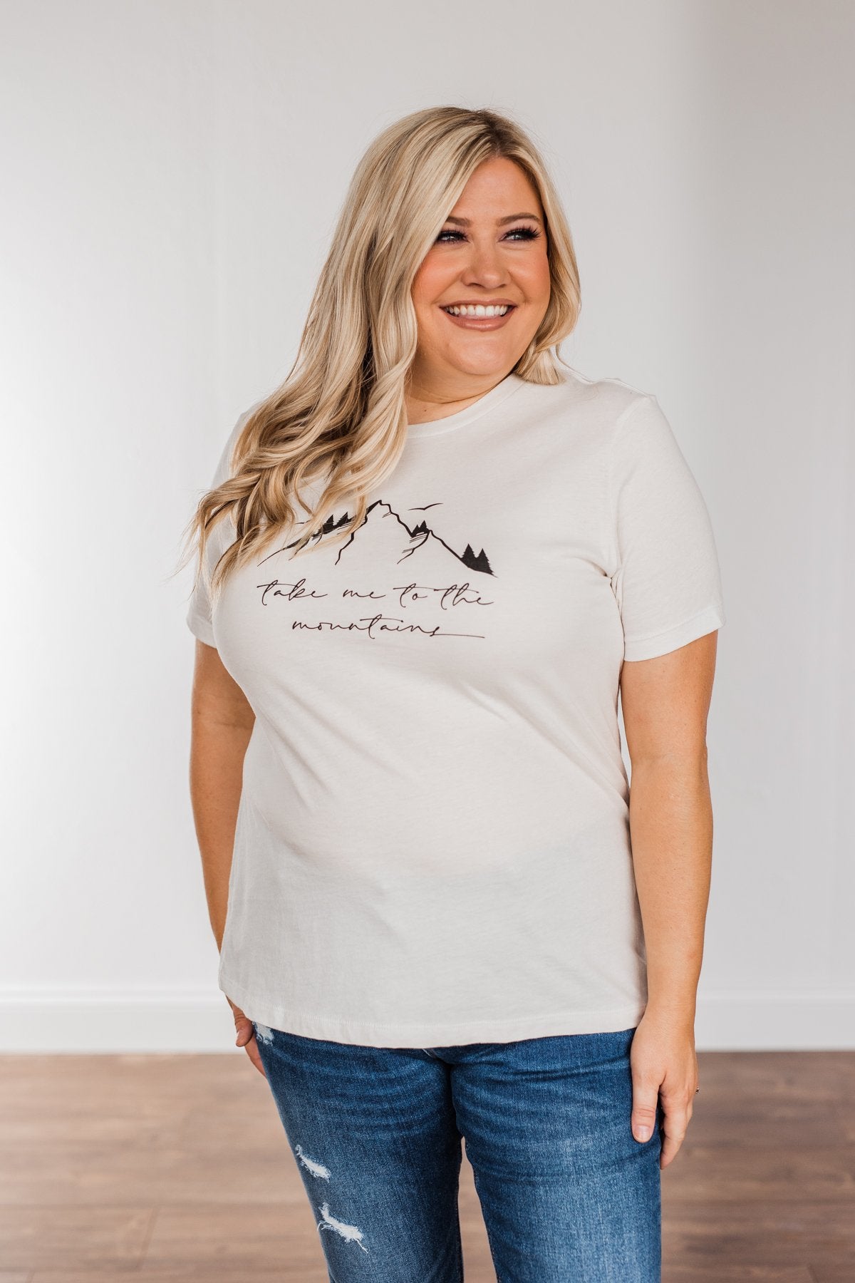 "Take Me To The Mountains" Graphic Tee- Cream