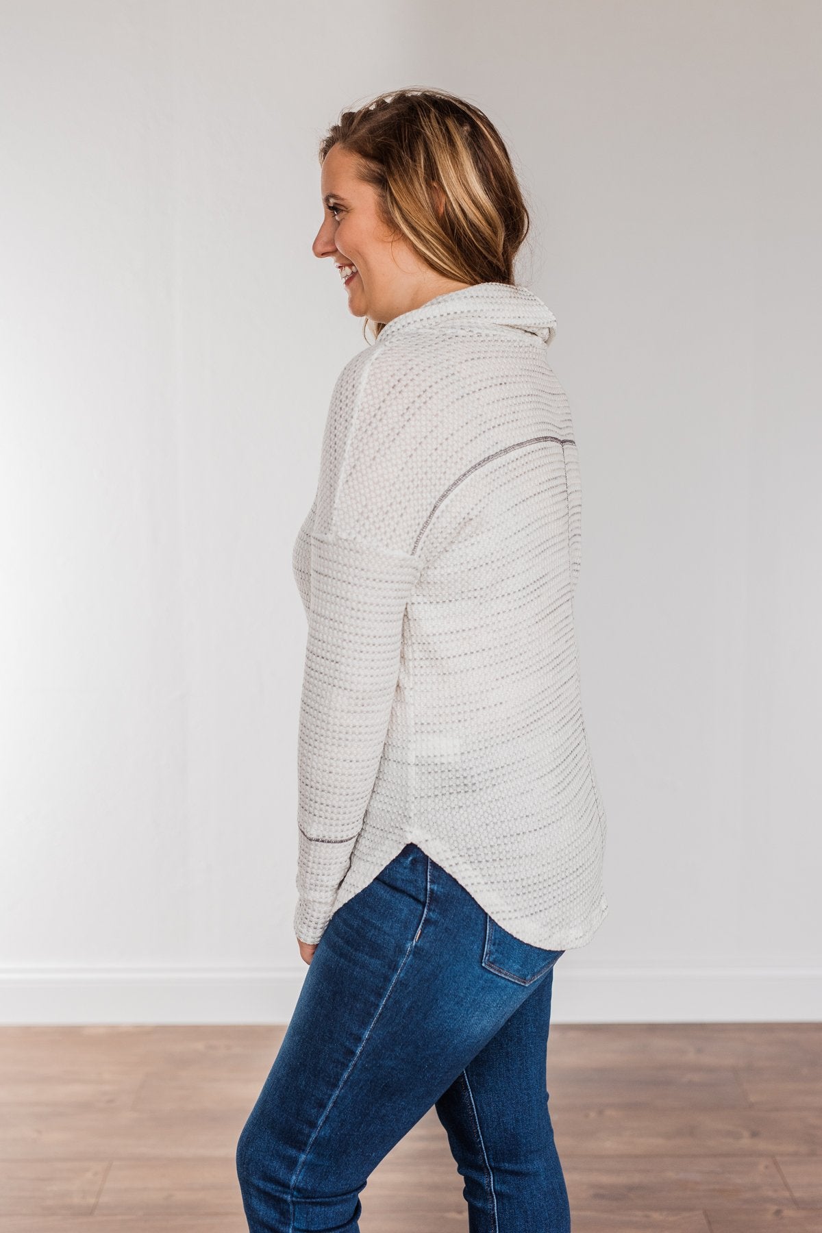 Lovely Life Cowl Neck Top- Ivory