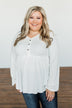 Buttoned Up Beauty Knit Babydoll Top- Off White