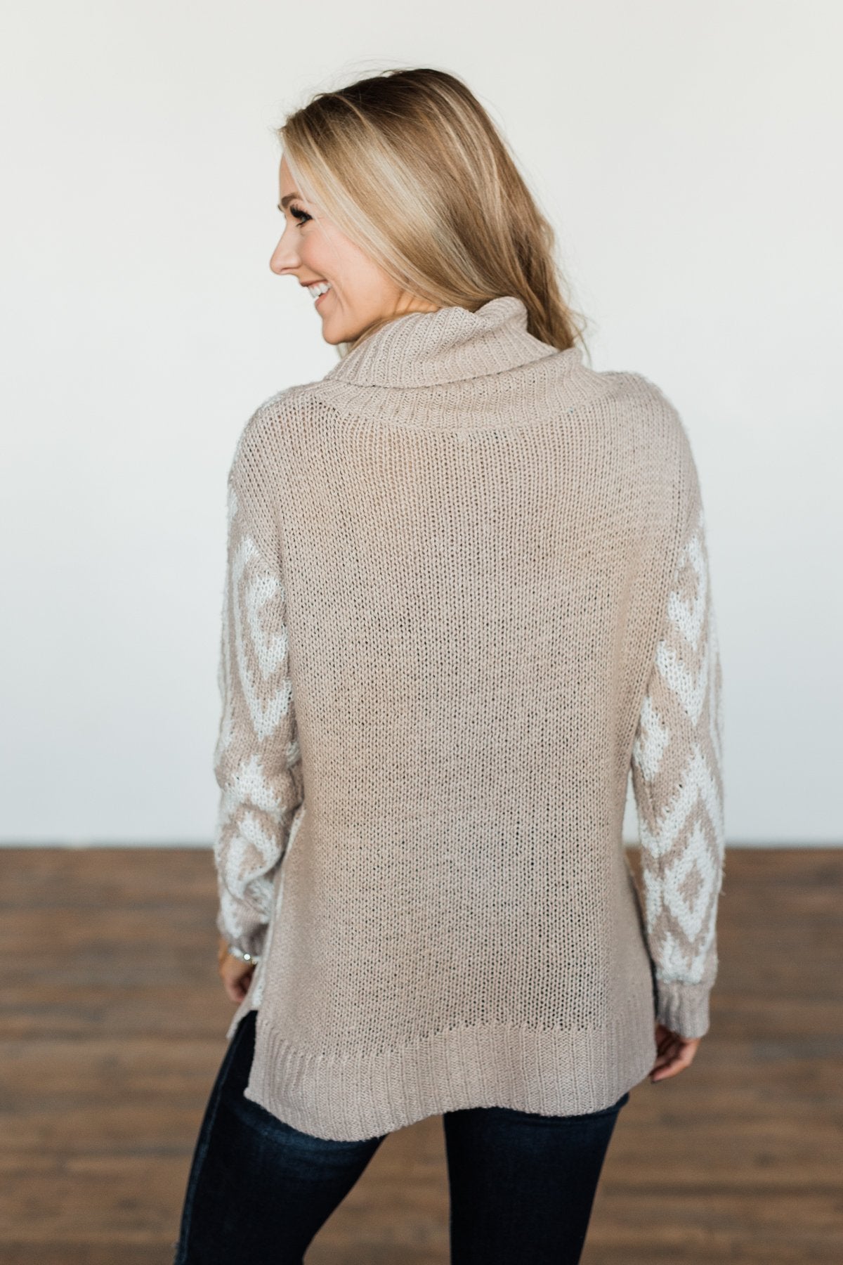 Peace Of Mind Slouchy Turtle Neck Sweater- Oatmeal