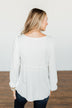 Buttoned Up Beauty Knit Babydoll Top- Off White