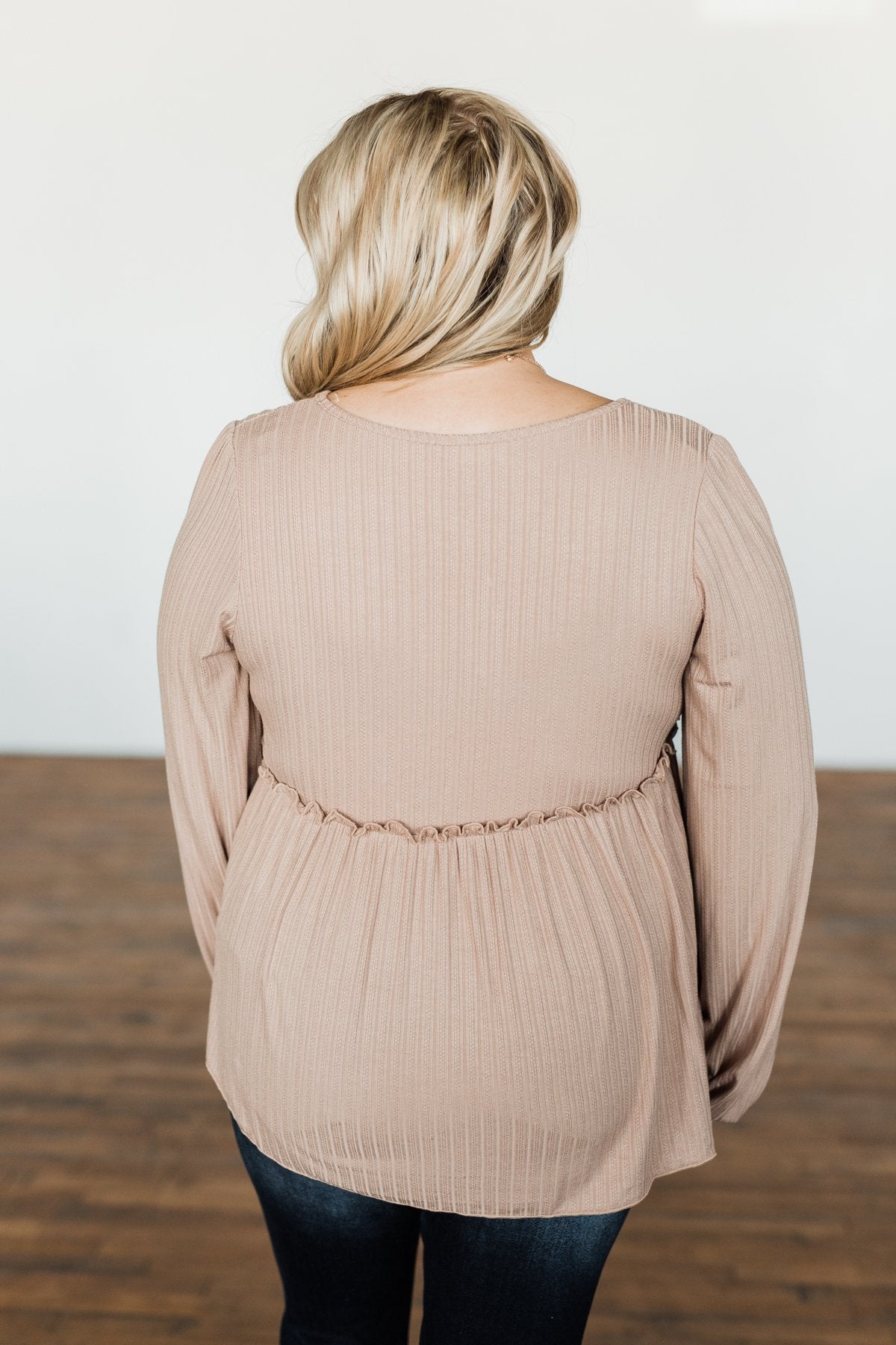 Buttoned Up Beauty Knit Babydoll Top- Natural