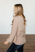 Buttoned Up Beauty Knit Babydoll Top- Natural