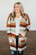Smells Like Cider Striped Cardigan- Cream, Camel, Rust, & Sage