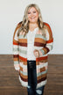 Smells Like Cider Striped Cardigan- Cream, Camel, Rust, & Sage