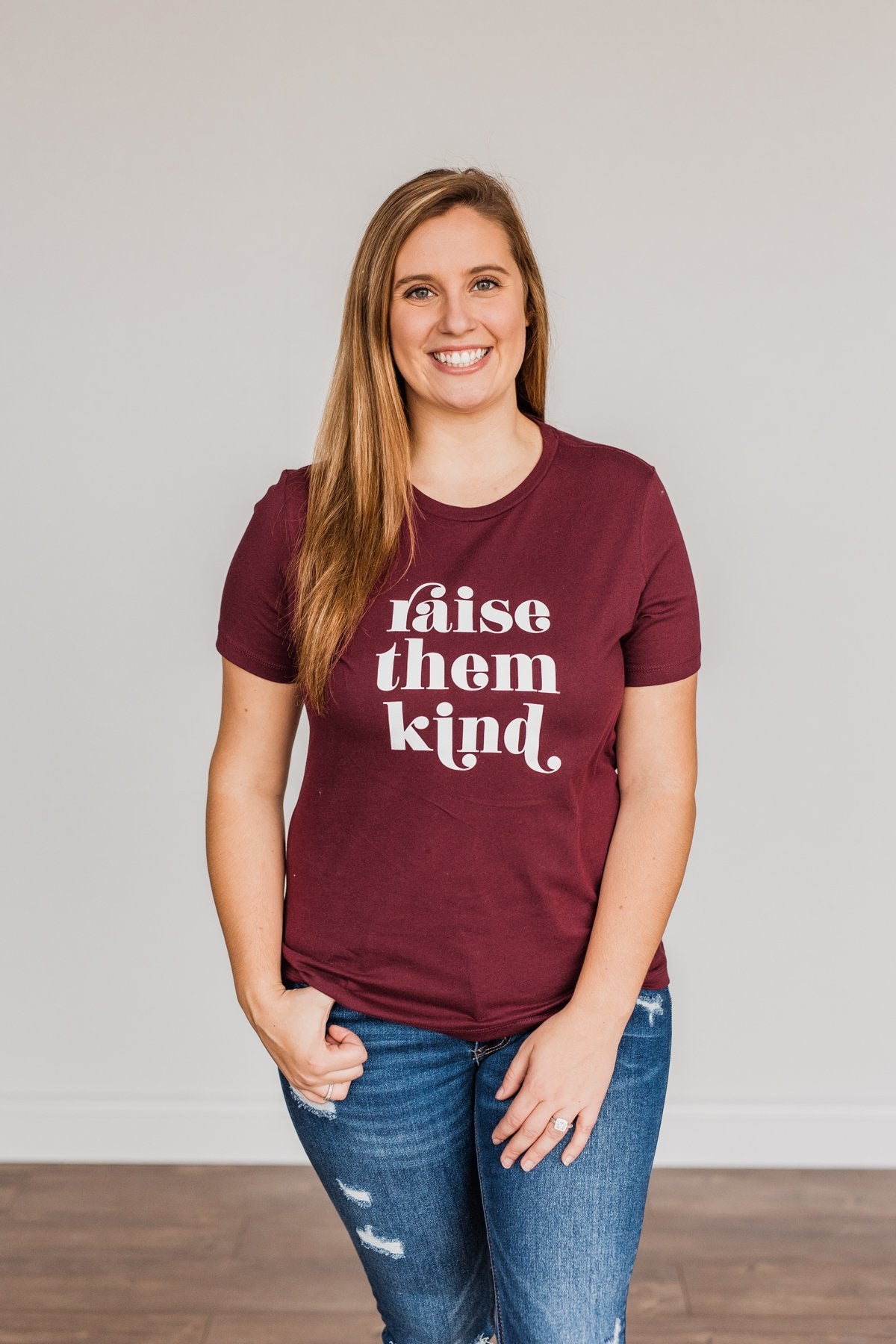 "Raise Them Kind" Graphic Tee- Maroon