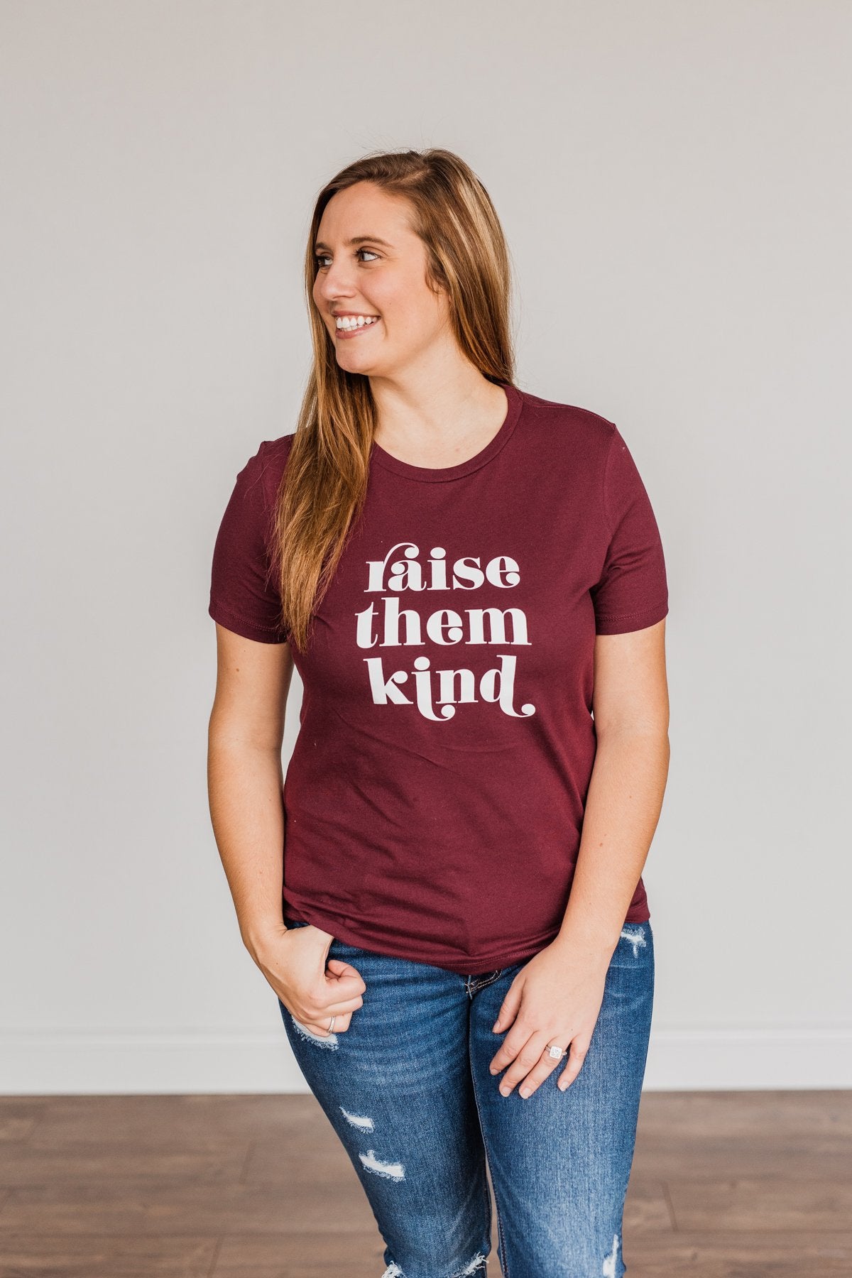 "Raise Them Kind" Graphic Tee- Maroon
