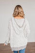 Snow Is Falling Hooded Sweater- Ivory & Grey