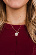 Now & Always "Mom" Pendant Necklace- Gold & Pearl