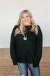 Live A Little Knit Sweater- Hunter Green