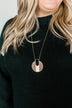 Dare To Dream Circle Pendant Necklace- Rose Gold & Gold