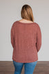 Blooming Rose Knit Sweater- Dusty Brick