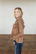 Light Shines Within Babydoll Knit Top- Mocha