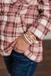 Sensational Smiles Beaded Bracelet Set- Gold & Pink