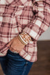 Sensational Smiles Beaded Bracelet Set- Gold & Pink
