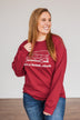 "She's A Beaut, Clark" Graphic Pullover- Cranberry
