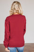 "She's A Beaut, Clark" Graphic Pullover- Cranberry