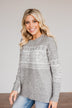 Jolly Spirits Knit Sweater- Grey & White