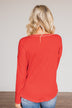 True To Your Heart Long Sleeve Top- Red