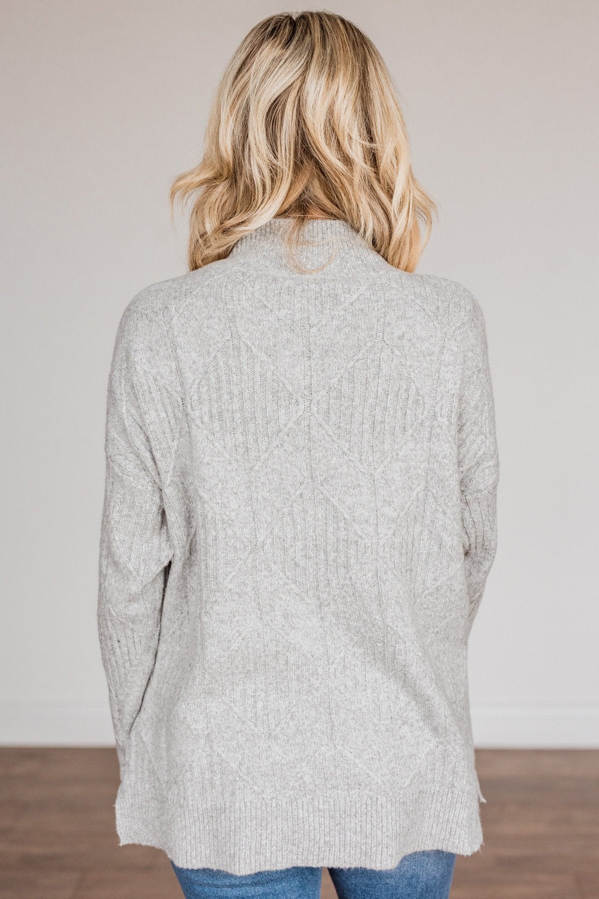 Snowflake Kisses Knit Sweater- Heather Grey