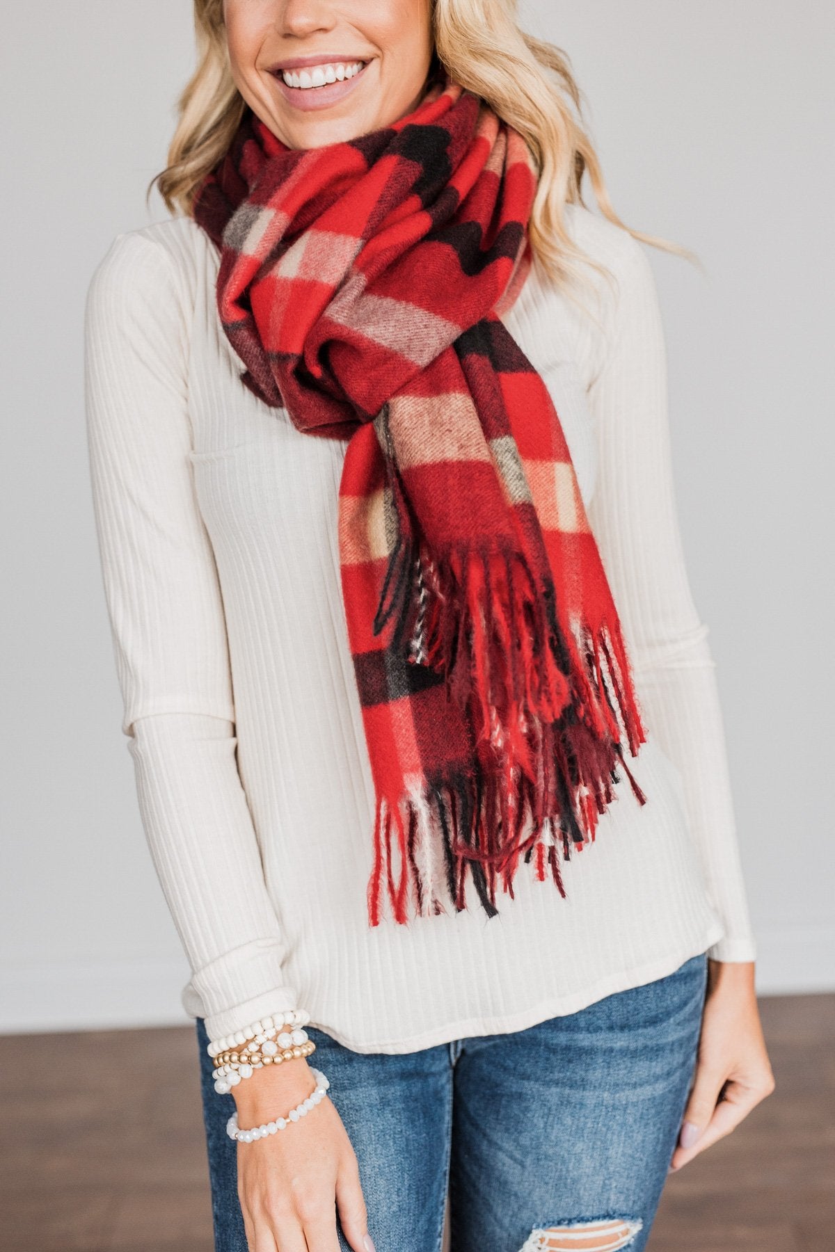 Red and white plaid blanket deals