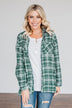 Chilly Nights Plaid Top- Hunter Green
