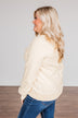Simple Days Plush Button Pullover- Cream