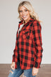 Holiday Wishes Plaid Button Down- Red & Black