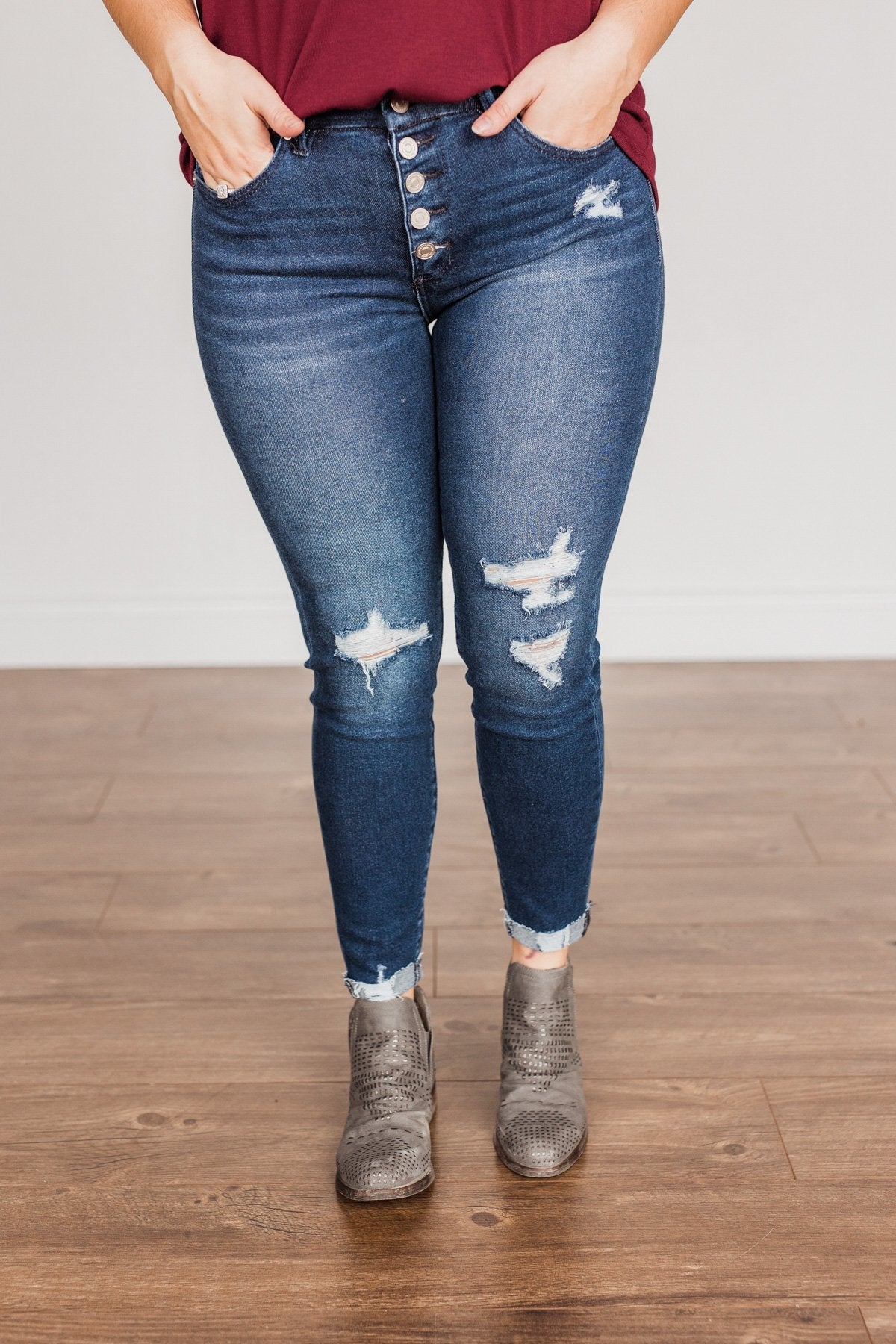 KanCan High Rise Skinny Ankle- Tabitha Dark Wash