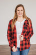 Holiday Wishes Plaid Button Down- Red & Black