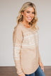 Jolly Spirits Knit Sweater- Beige & White