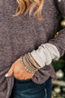 Always Elegant Beaded Bracelet Set- Steel Grey & Gold