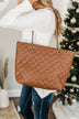 Everyday Quilted Tote Purse- Camel