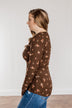 Piercing Beauty Long Sleeve Top- Brown