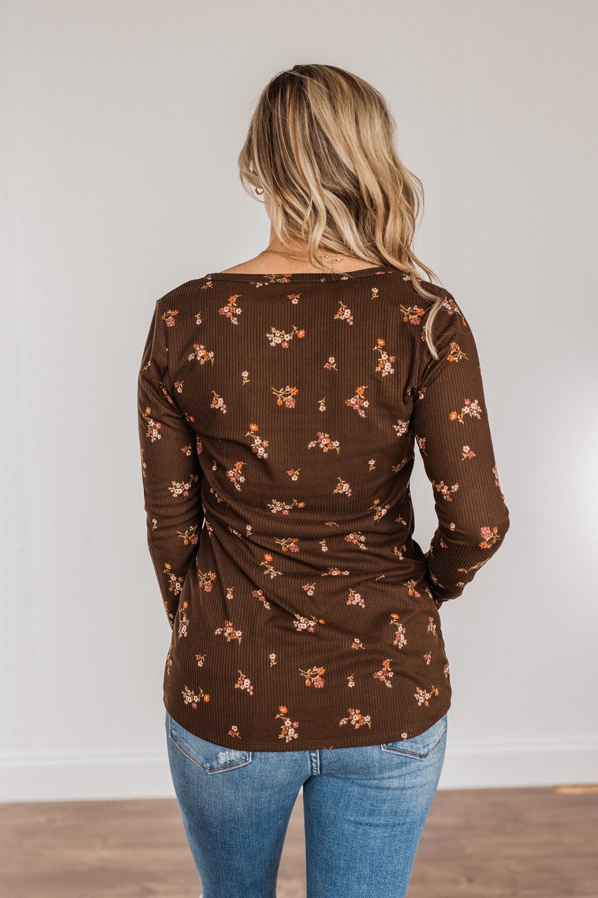 Piercing Beauty Long Sleeve Top- Brown