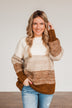 We Are One Color Block Sweater- Brown Shades
