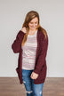 Feeling Grateful Knit Cardigan- Wine