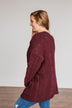 Feeling Grateful Knit Cardigan- Wine