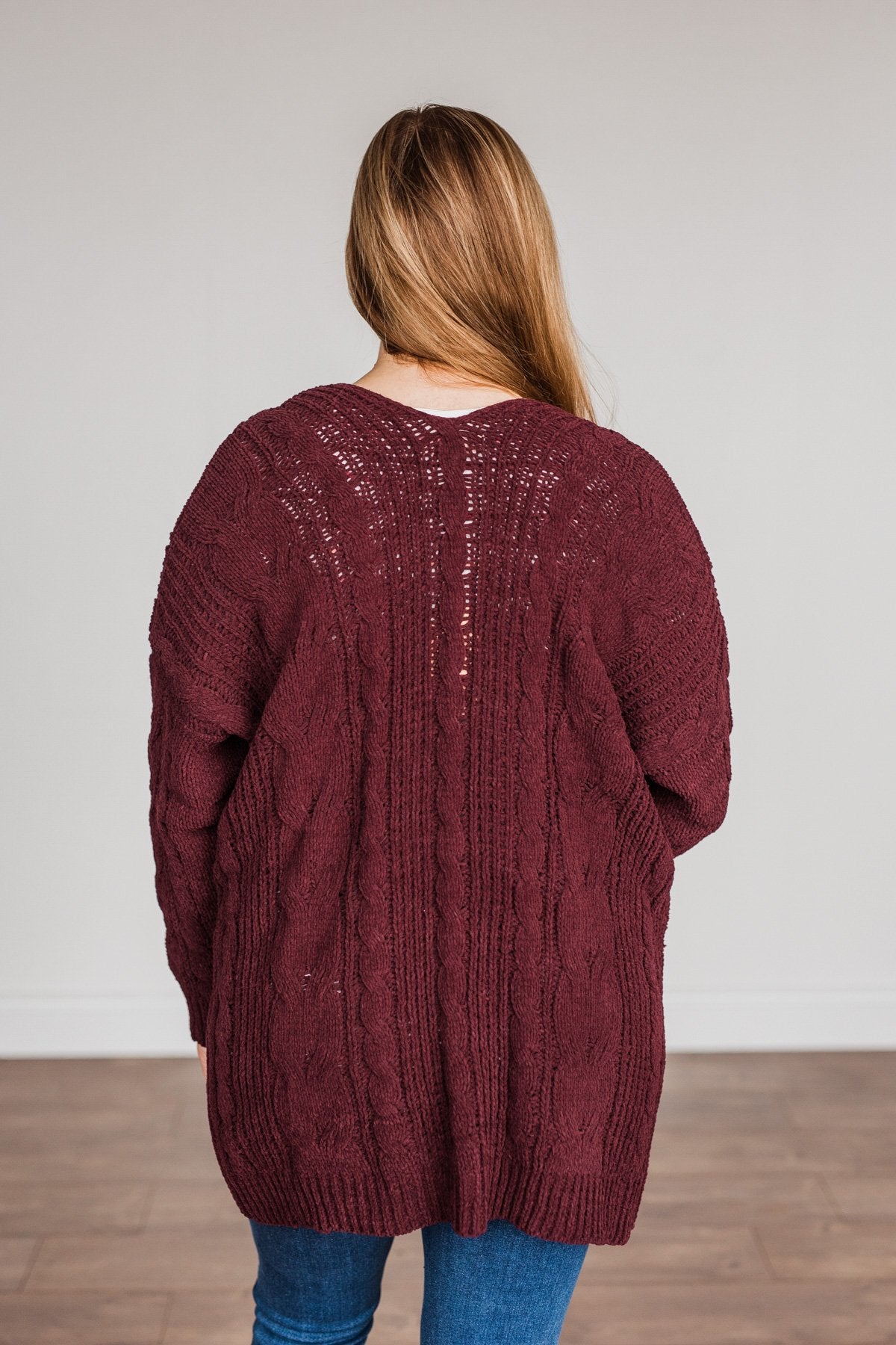 Feeling Grateful Knit Cardigan- Wine
