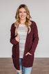 Feeling Grateful Knit Cardigan- Wine