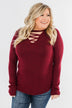Never Ending Smiles Criss Cross Top- Burgundy