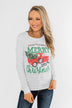 "Merry Little Christmas" Graphic Top- Heather Grey