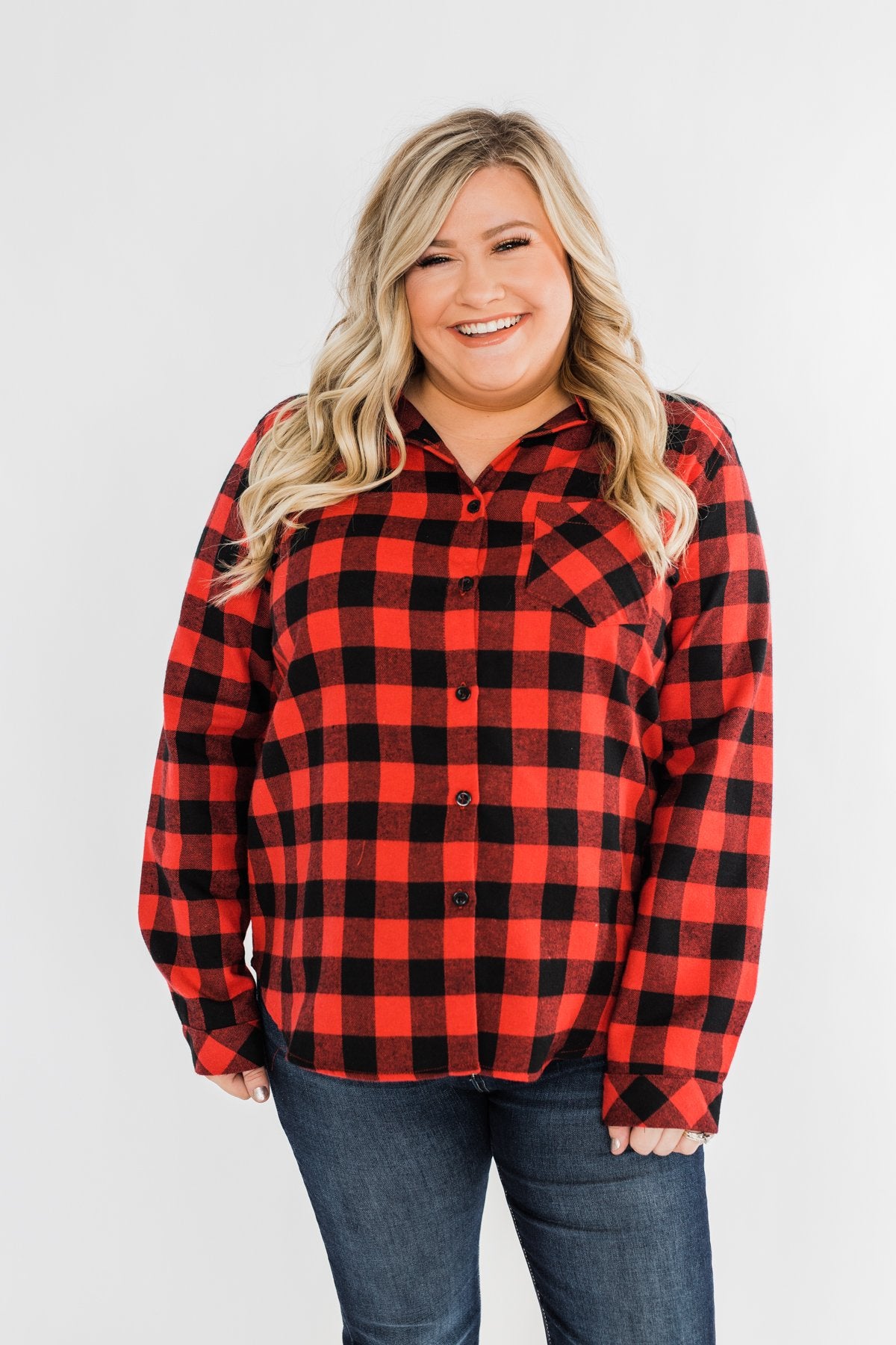 On An Adventure Plaid Top- Buffalo Plaid