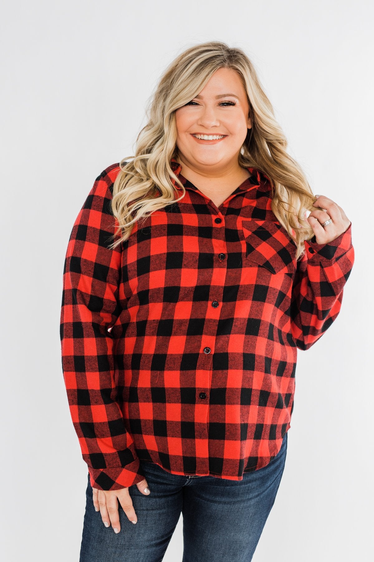 On An Adventure Plaid Top- Buffalo Plaid