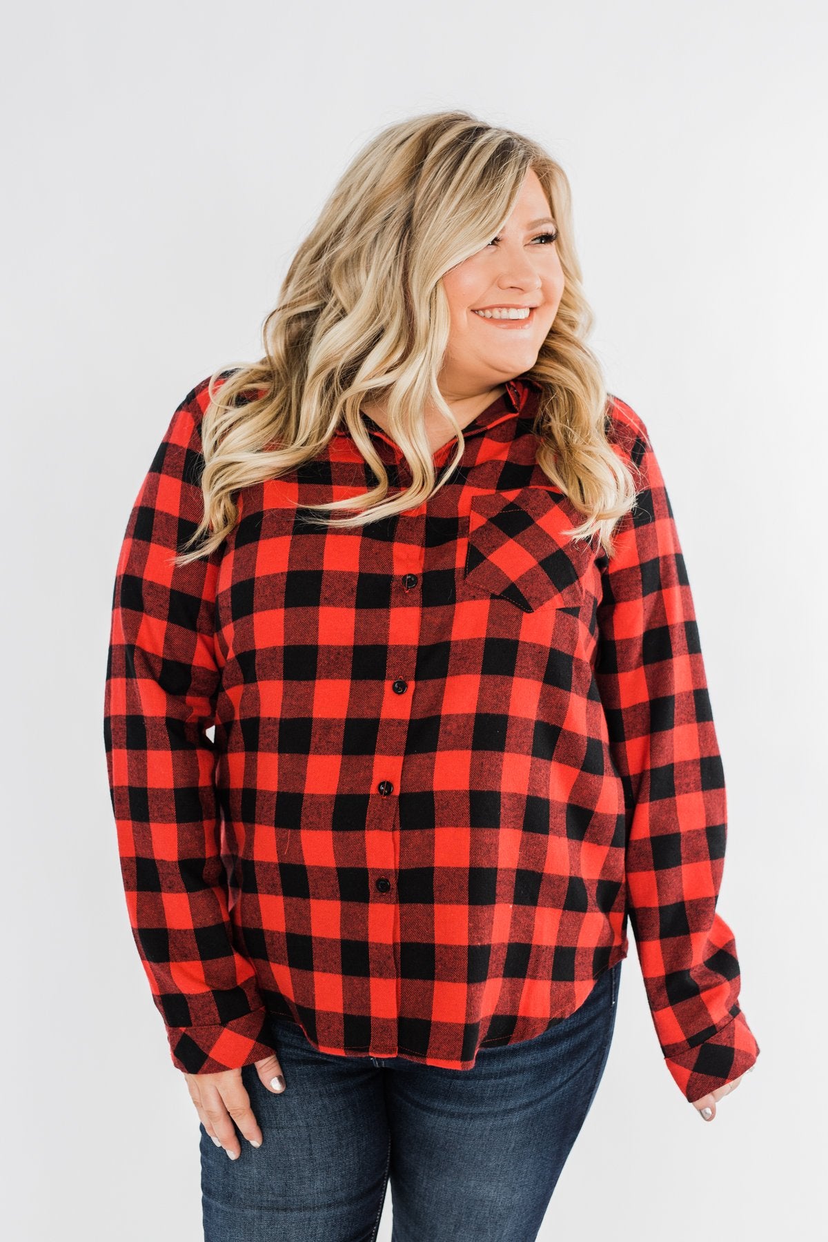On An Adventure Plaid Top- Buffalo Plaid